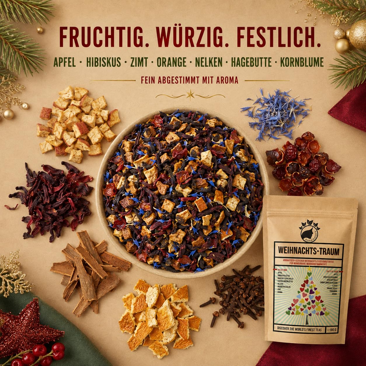 NanaNatura's Christmas Dream Tea 100 g | Christmas Tea with Cinnamon – Bild 6