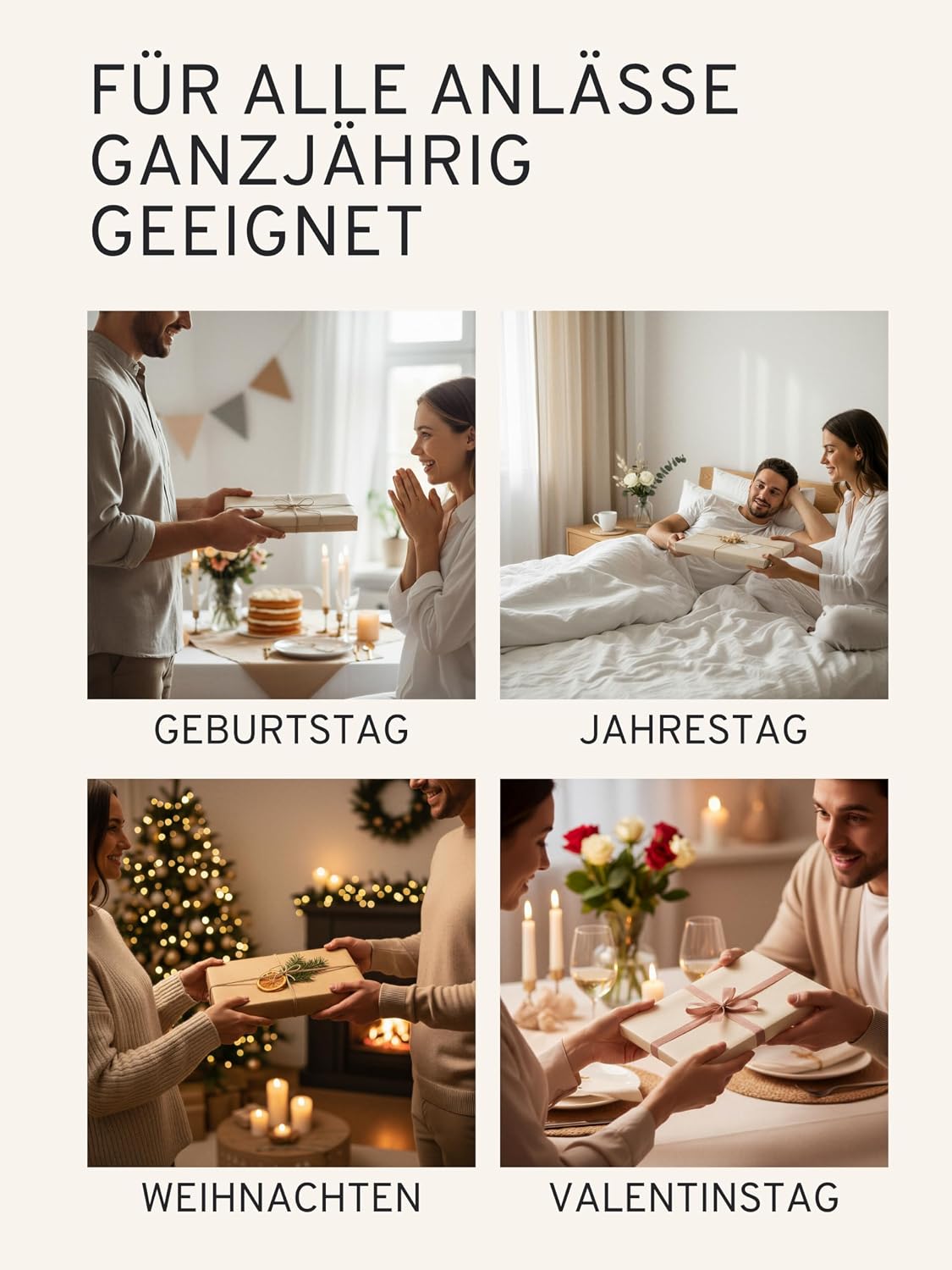 “Momente statt Dinge” Voucher Calendar, A4 with 12 Gold Scratch Stickers, “Time Instead of Stuff” Gift, Date Calendar for Couples & Friends, All Year Round, Personalised, Sage Grey – Bild 7