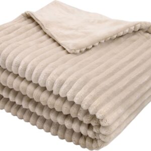 ZOLLNER Cuddly Blanket 100% Polyester 150 x 200 cm Beige