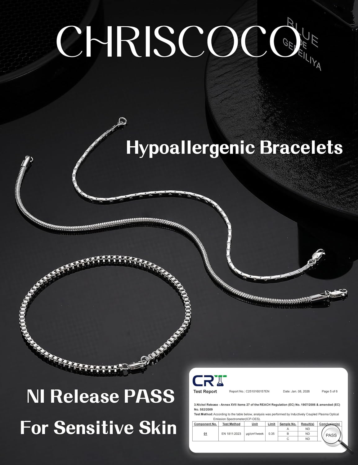 Chriscoco Men's 925 Silver Bracelet Cuban Link Twist Snake Chain Men's Bracelet Bracelets Men's Jewellery Gifts for Dad Boyfriend Husband Son 19 cm / 21 cm – Bild 8