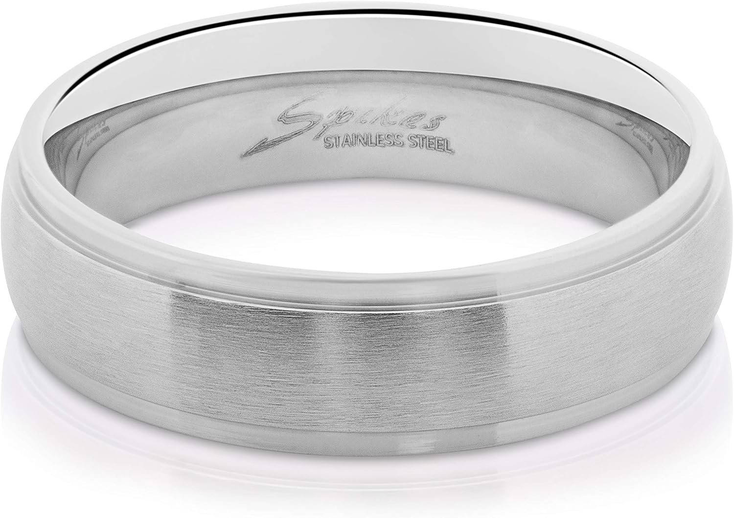 Bungsa Ring Brushed Stainless Steel with 2 Highly Polished Outer Rings Jewellery Ring for Women and Men Silver (Ring Women's Ring Partner Rings Engagement Rings Wedding Rings Women's Ring Surgical Steel) – Bild 3
