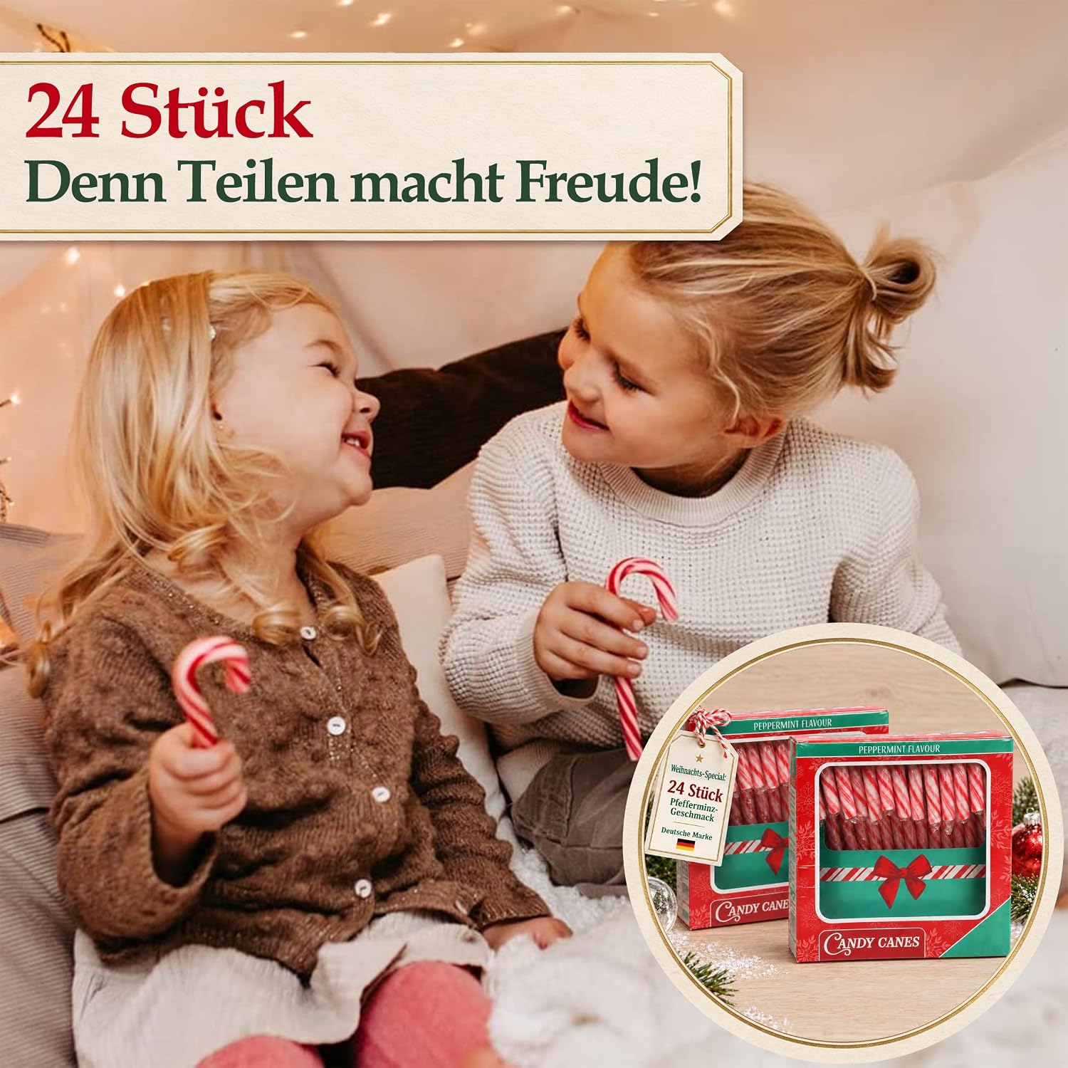 Bada Bing Set of 24 Edible Candy Canes with Traditional Peppermint Flavour - Lolly Striped as Tree Decoration Christmas - Candy Canes Sweets Christmas Sweets - Christmas Decoration Window – Bild 3