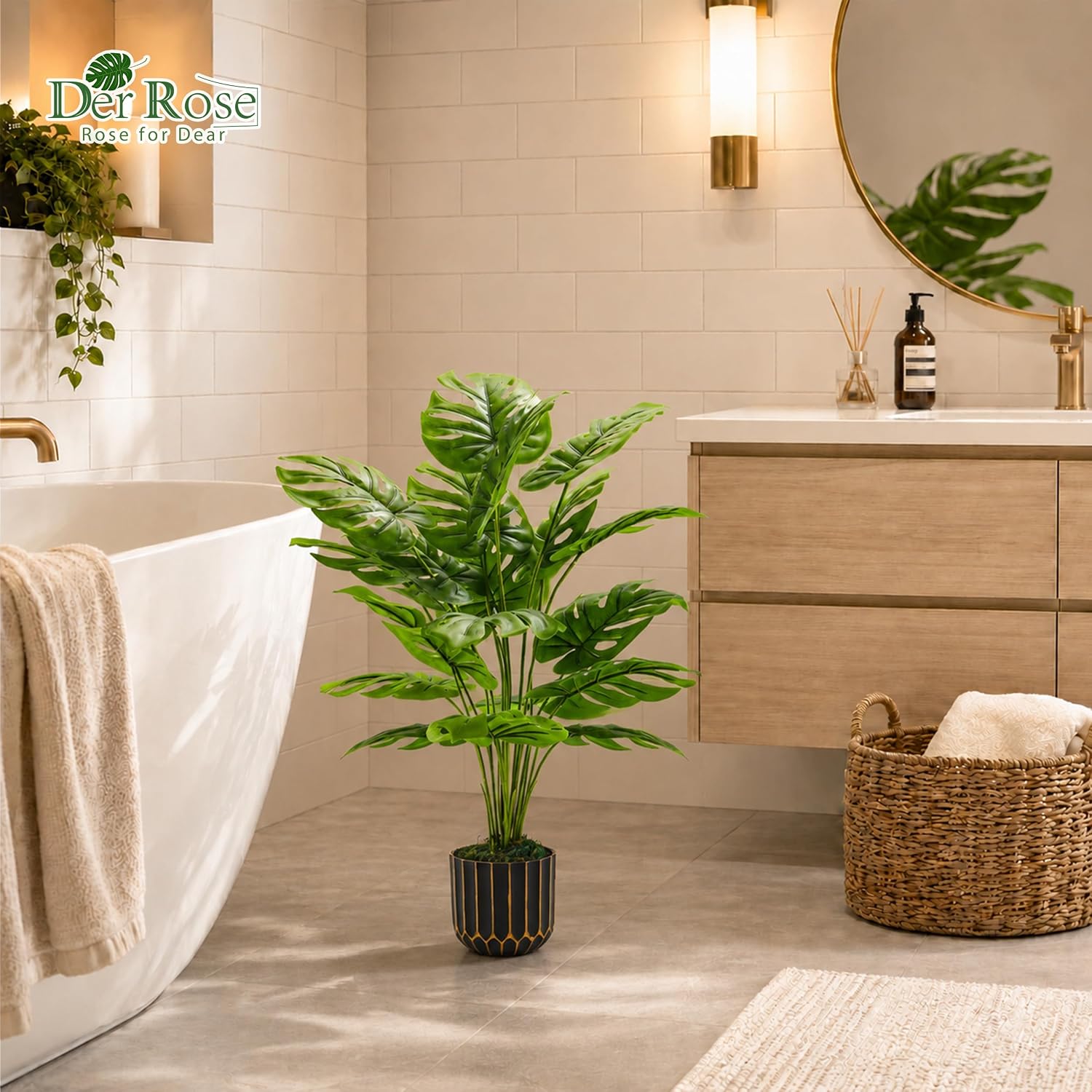 Der Rose 71 cm Artificial Monstera Plant for Living Room Bathroom Balcony – Bild 2