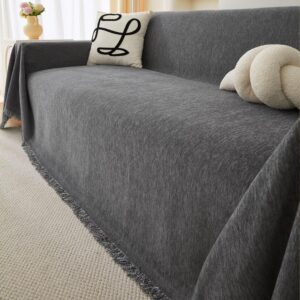 Sofa Cover 2025 Universal Non-Slip Sofa Throw, Sofa Protective Cover 1/2/3/4 Seater for Living Room, Dark Grey Sofa Cover
