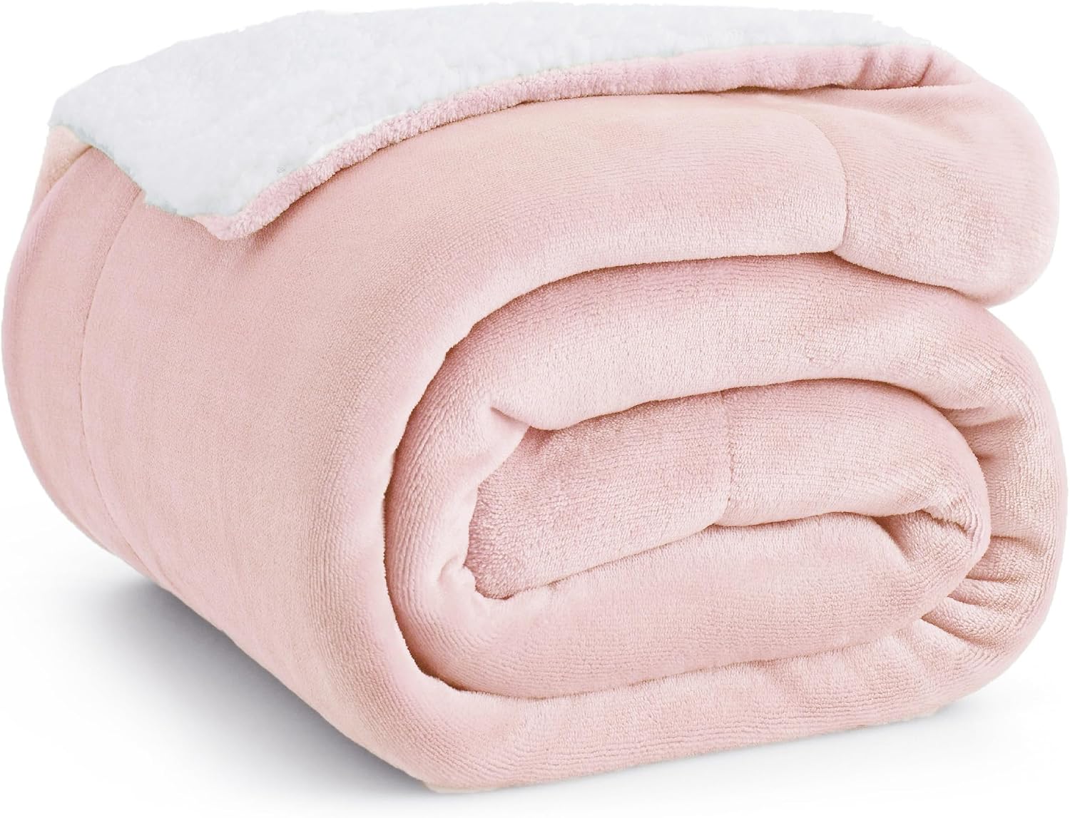 Bedsure Sherpa Cuddly Blanket, Fluffy 150 x 200 cm, Sofa Blanket, Pink