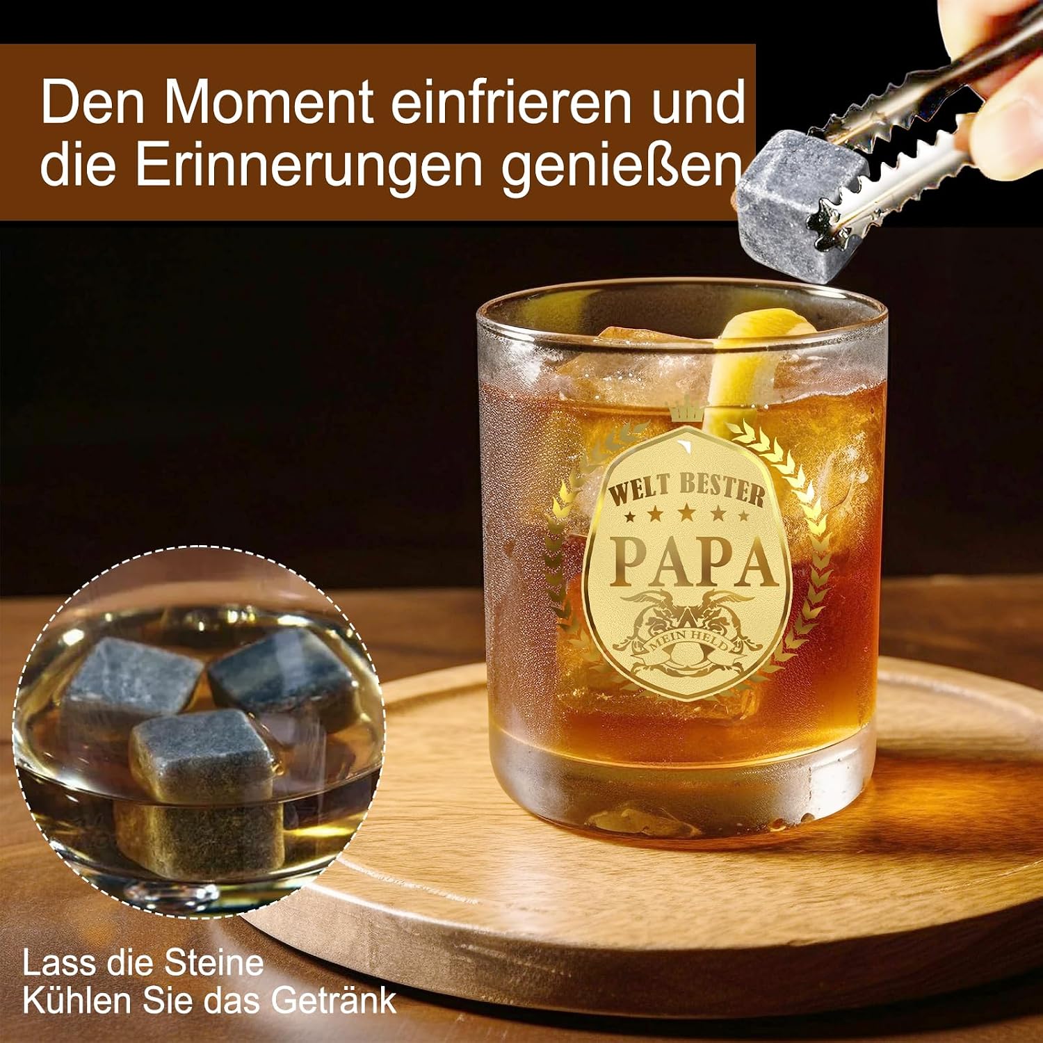 Gift for Dad Whisky Glasses Personalised Father's Day Gifts for Dad Whiskey Gifts for Men Dad Gift Birthday Christmas Father's Day from Daughter Son Father Whisky Glasses Gift Set 5 – Bild 3