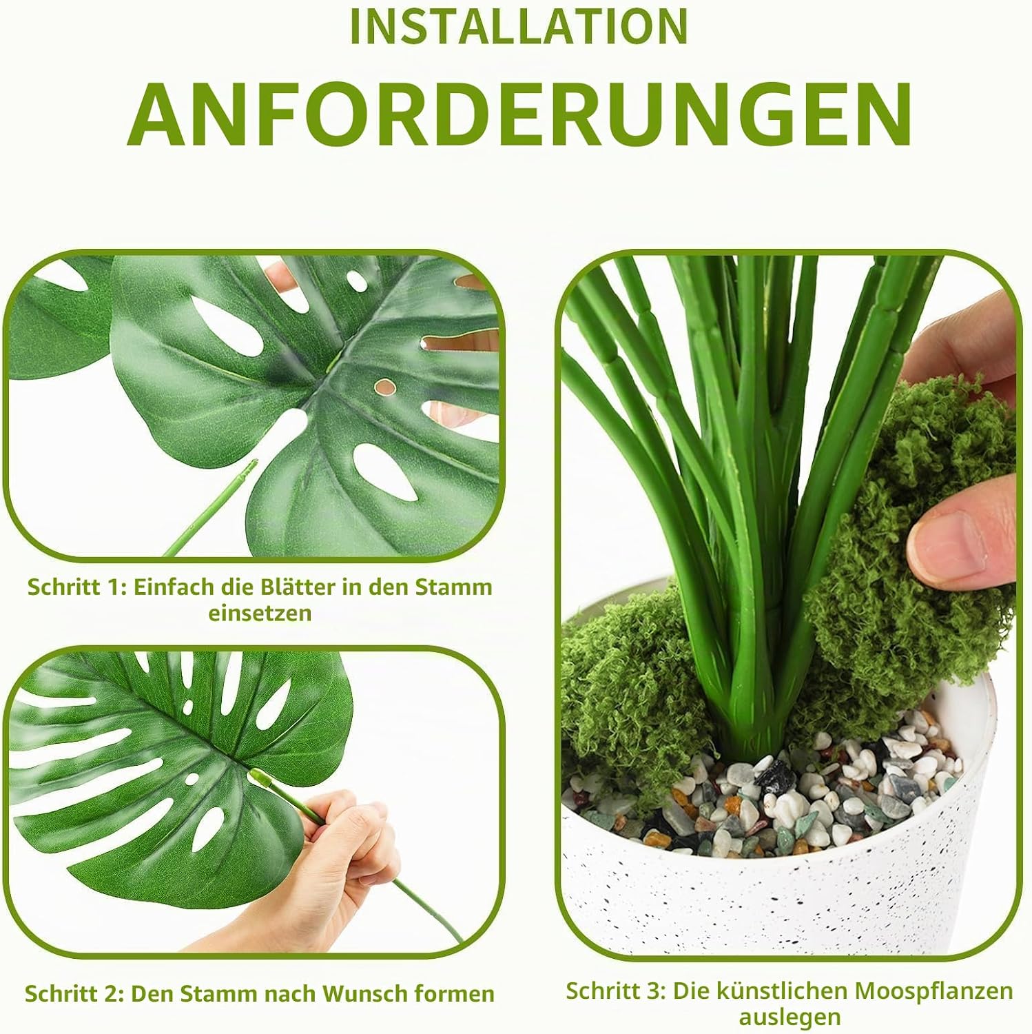 Monstera Artificial Plant, 71 cm, Large – Bild 6