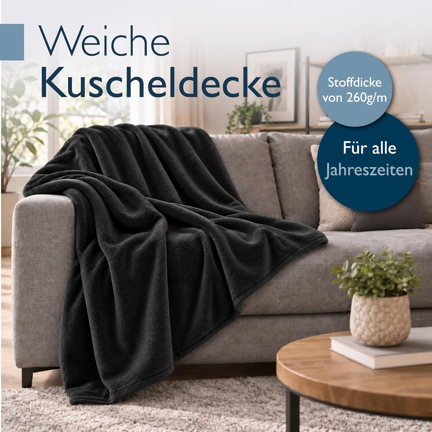 Beautissu Cuddly Blanket Fluffy Microfibre Fleece Blanket Sofa Blanket – Bild 2