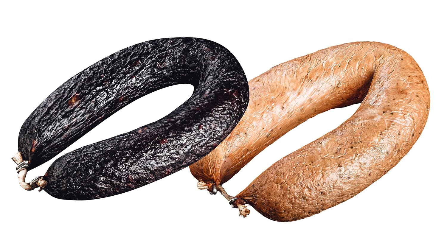 Homemaker Blood Sausage & Liver Sausage in Package (730 g) - One Ring Each - Handmade Production, Home Slaughter - Hearty, Aromatic & Hearty
