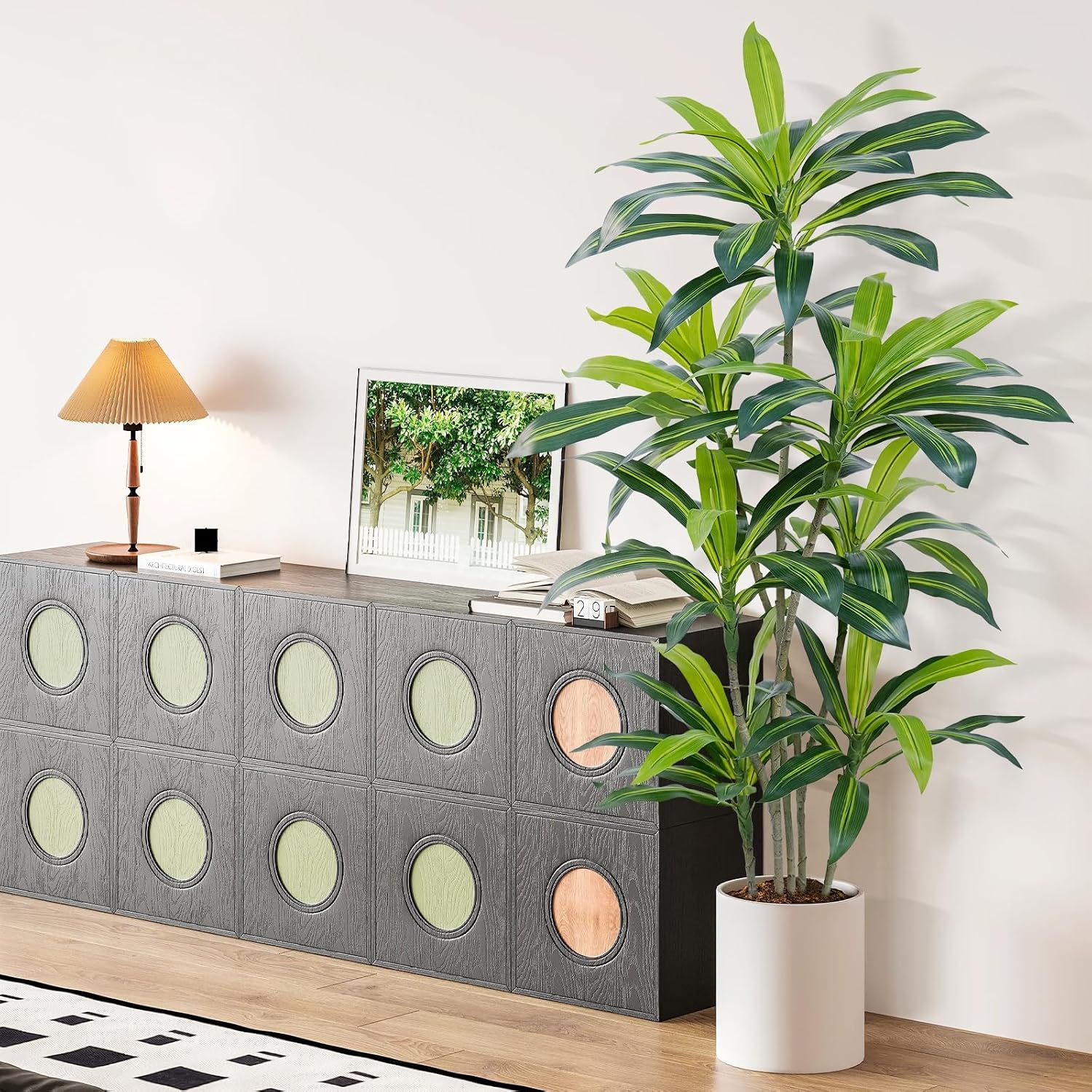 Dracaena Artificial Tree 180 cm Artificial Plants Dracaena Artificial Plants Large with Black Planter Artificial Plants Like Real for Indoor Home Living Room Decoration Bedroom Office (Pack of – Bild 2