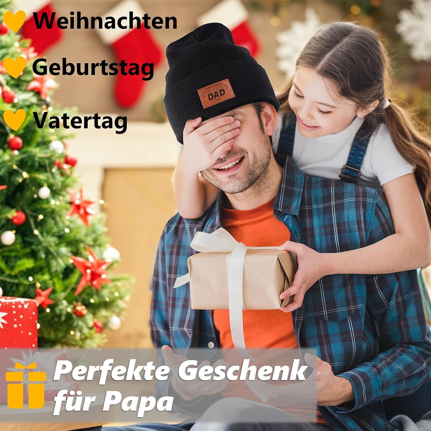 Belillpipi Herren Mütze Strickmütze Beanie für Papa Opa, Papa Opa Geschenk zum Vatertag, Geburtstagsgeschenk für Papa Opa, Geschenkideen für Papa Opa, Schwarz – Bild 7