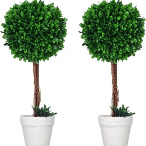 HOMCOM Set of 2 Artificial Boxwood Large 60 cm Artificial Plant