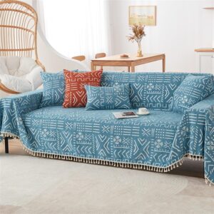 Couch Throw, Sofa Cover 1/2/3/4 Seater, Sofa Throw Blanket, Couch Throws, Sofa Cover, Sofa Throws, Sofa Cover, Throw, Sofa Blanket (Blue, 180 x 340 cm)