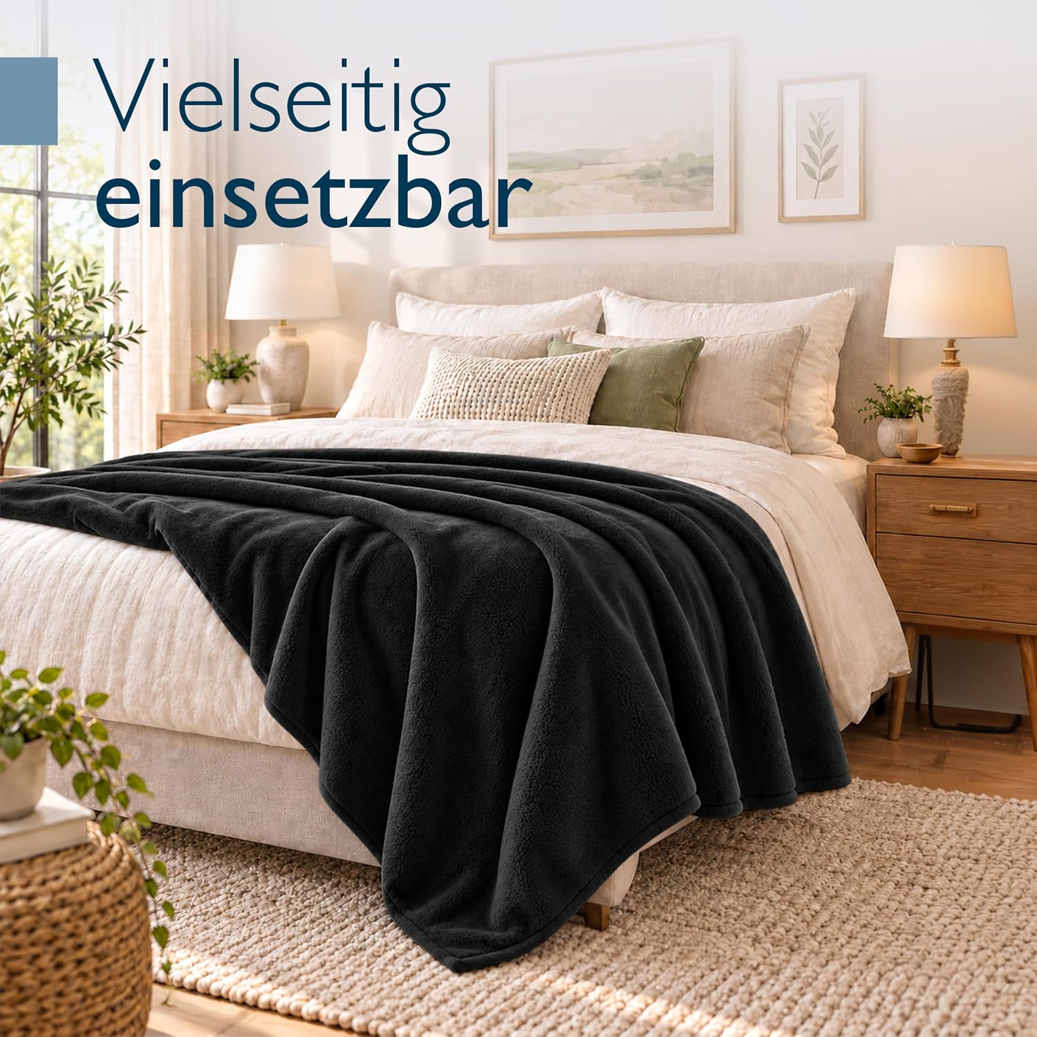 Beautissu Cuddly Blanket Fluffy Microfibre Fleece Blanket Sofa Blanket – Bild 6