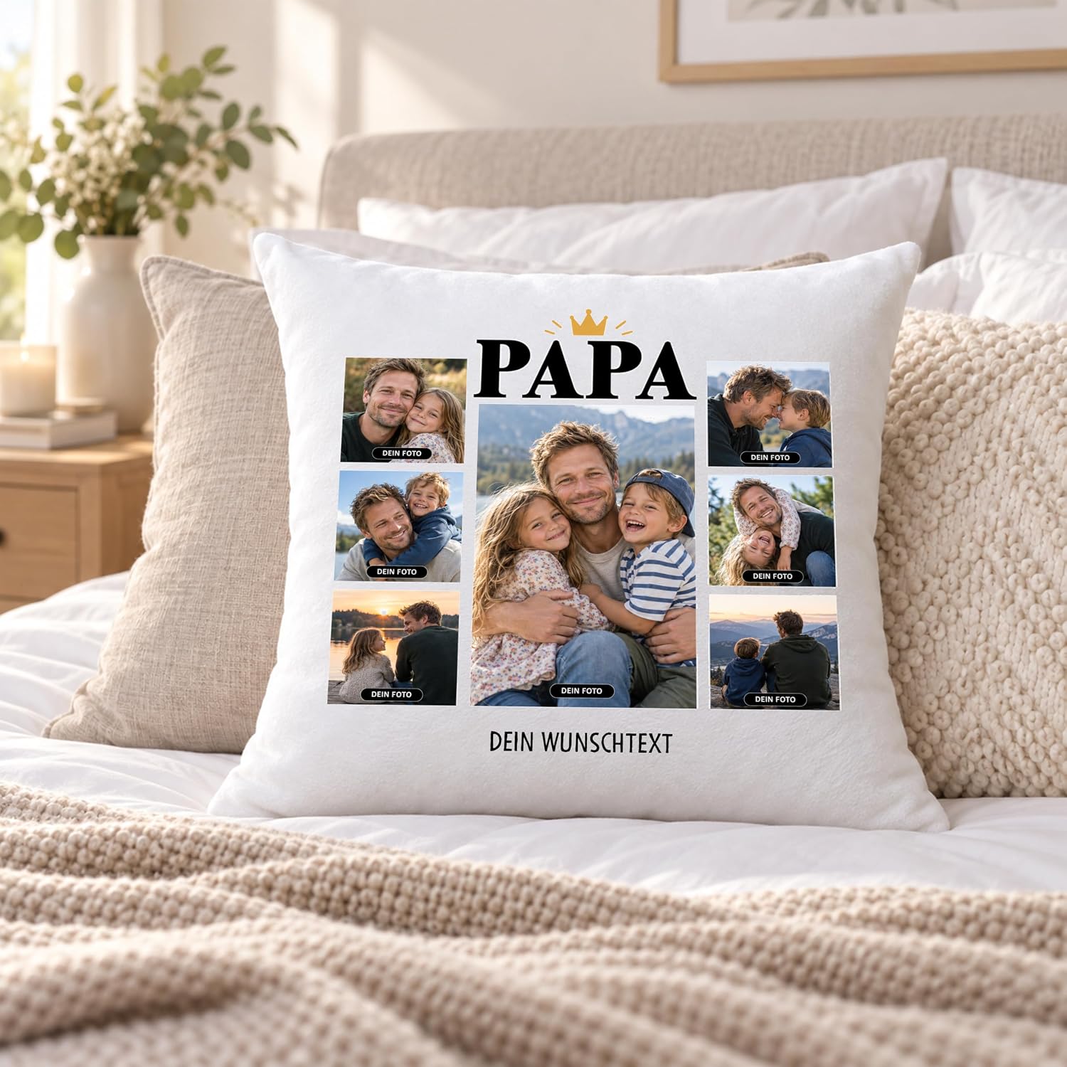 OWLBOOK® Photo Cushion for Dad with 7 Photos Design Yourself Gift for – Bild 9