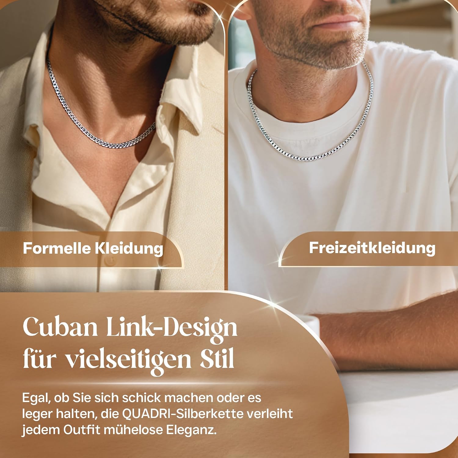 QUADRI - Kette Herren Silber | Silberkette 925 Silber - Halskette Herren – Bild 5
