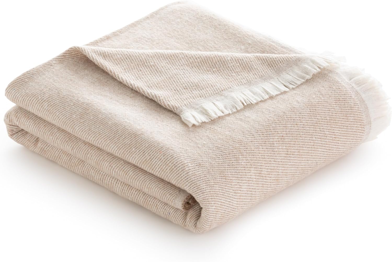 Extra Soft Cotton Blanket Stripe Pattern Multipurpose Bedspread for Sofa Bed Decorative Cover and Fular (Sand Beige, 120 x 180 cm), Beige Sand