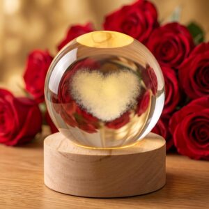 60mm Heart Crystal Ball Anniversary Gifts for Women