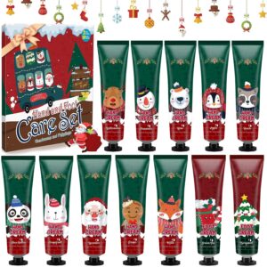 Hand Cream Set, 10 Pieces Perfumed Moisturising with 2 Pieces Foot Cream for Dry Cracked Hands Feet, Moisturising Cream Care Cream, Gift Set Christmas for Women, Men