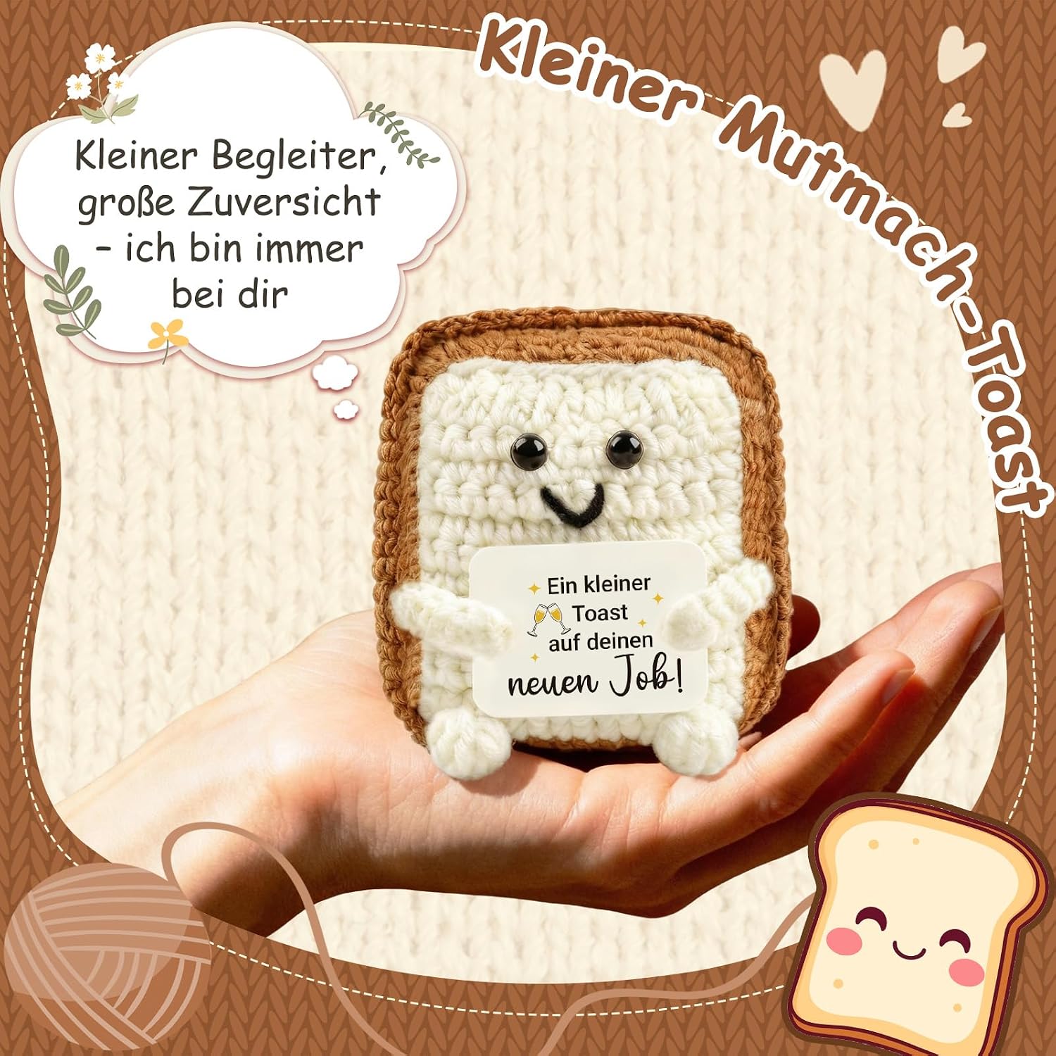 Giftota Pocket Hug - Gift for Colleagues - Creative Toast Decorative Figure - Farewell Gift - Small Lucky Charm & Courage - Funny Colleague Gift – Bild 5