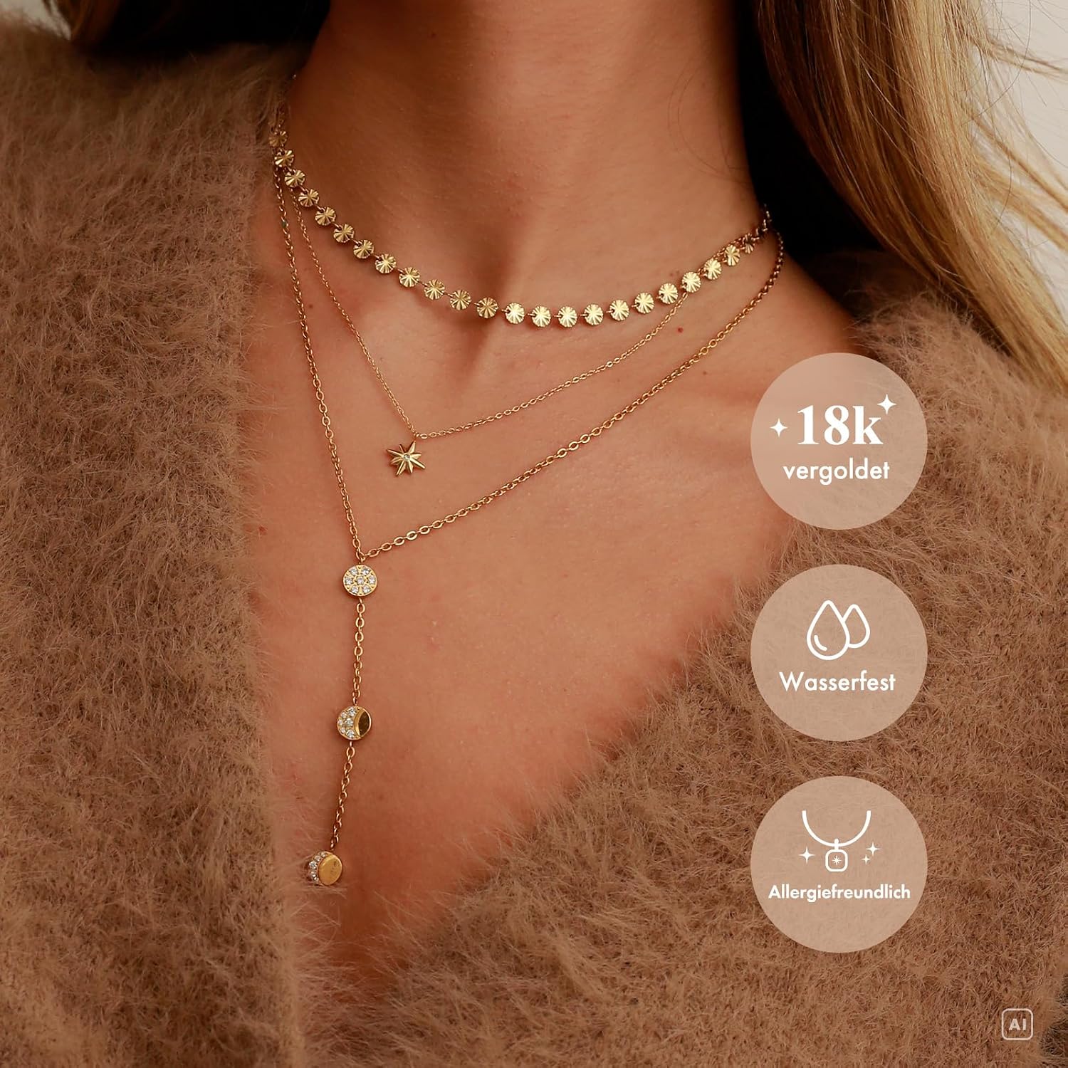 ICRUSH Full Blossom Waterproof Necklace Women's Elegant Women's Necklace – Bild 2