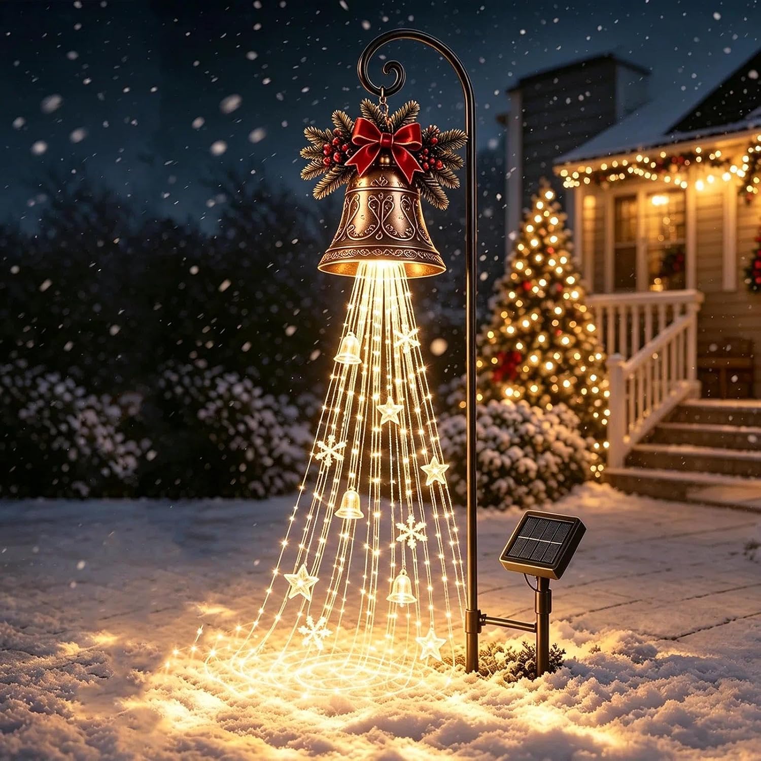 Christmas Bell Cascade Solar Garden Light for Garden Decoration Outdoor
