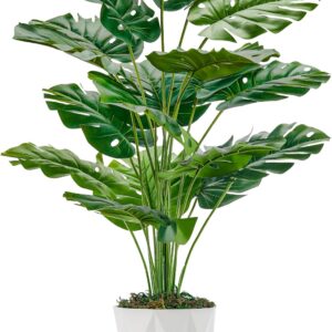 Der Rose 71 cm Artificial Plant Monstera in Diamond Pot for Living Room