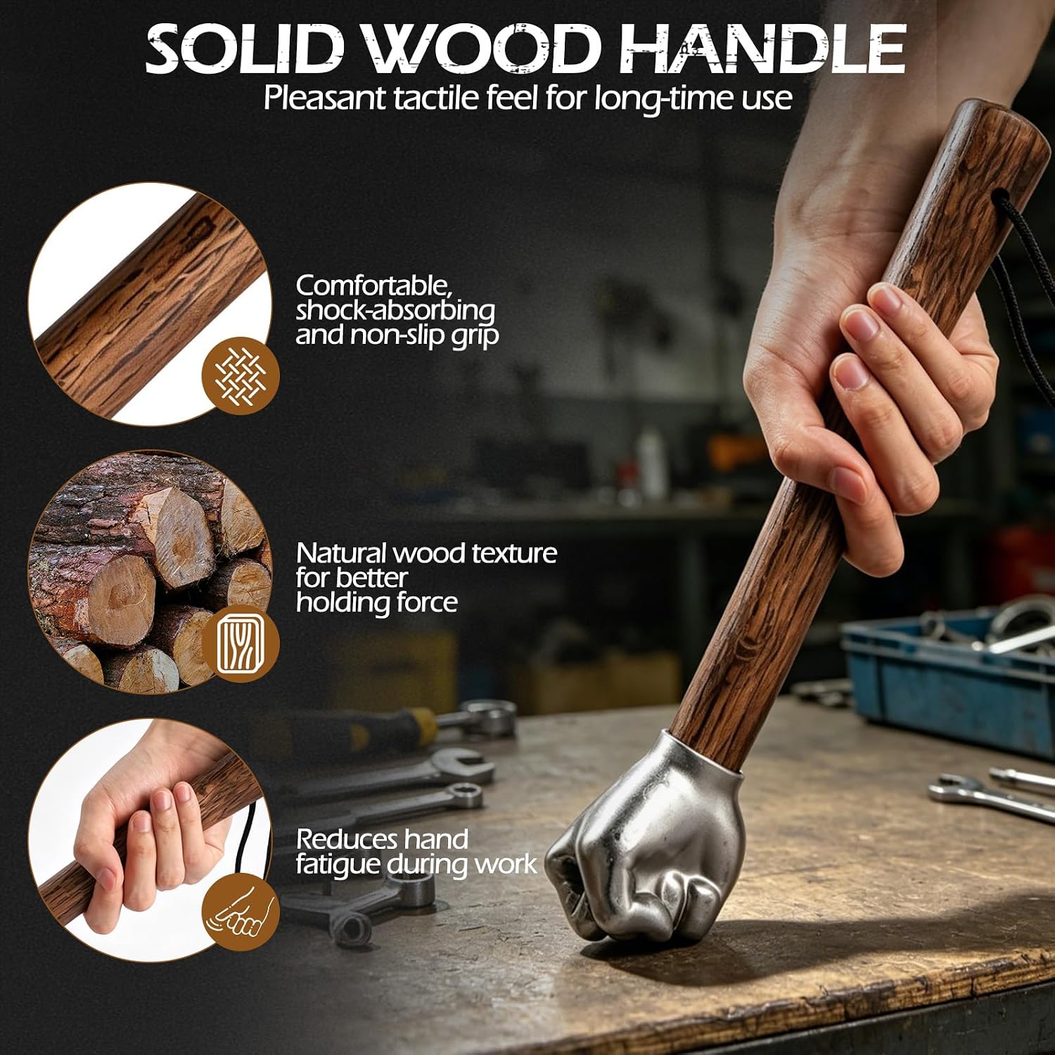 Hammer Fist Shape Gift for Men Hand Tool Decoration Heavy Metal – Bild 7