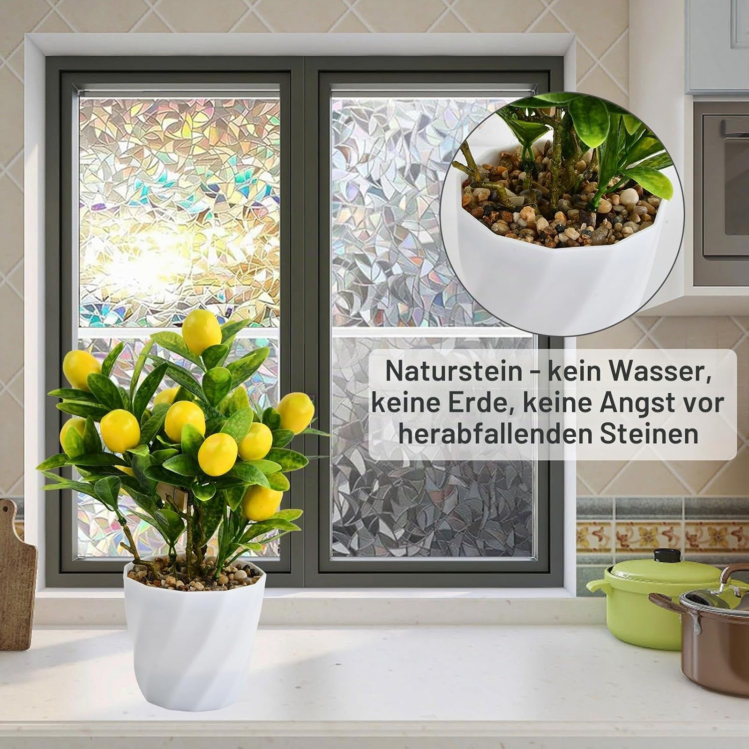Small Artificial Lemon Tree, Small Yellow Lemon Bonsai, Artificial Plant Decoration Lemon Tree, Artificial Flower Pot Lemon Bonsai, Lemon Tree Indoor Plant, for Home, Garden, Farmhouse – Bild 4