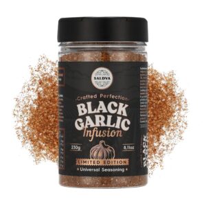 Premium Black Garlic BBQ Rub – Limited Edition Universal Spice – With Intense Umami Flavour – Strong & Smoky Spice Blend – Large Jar (230 g)