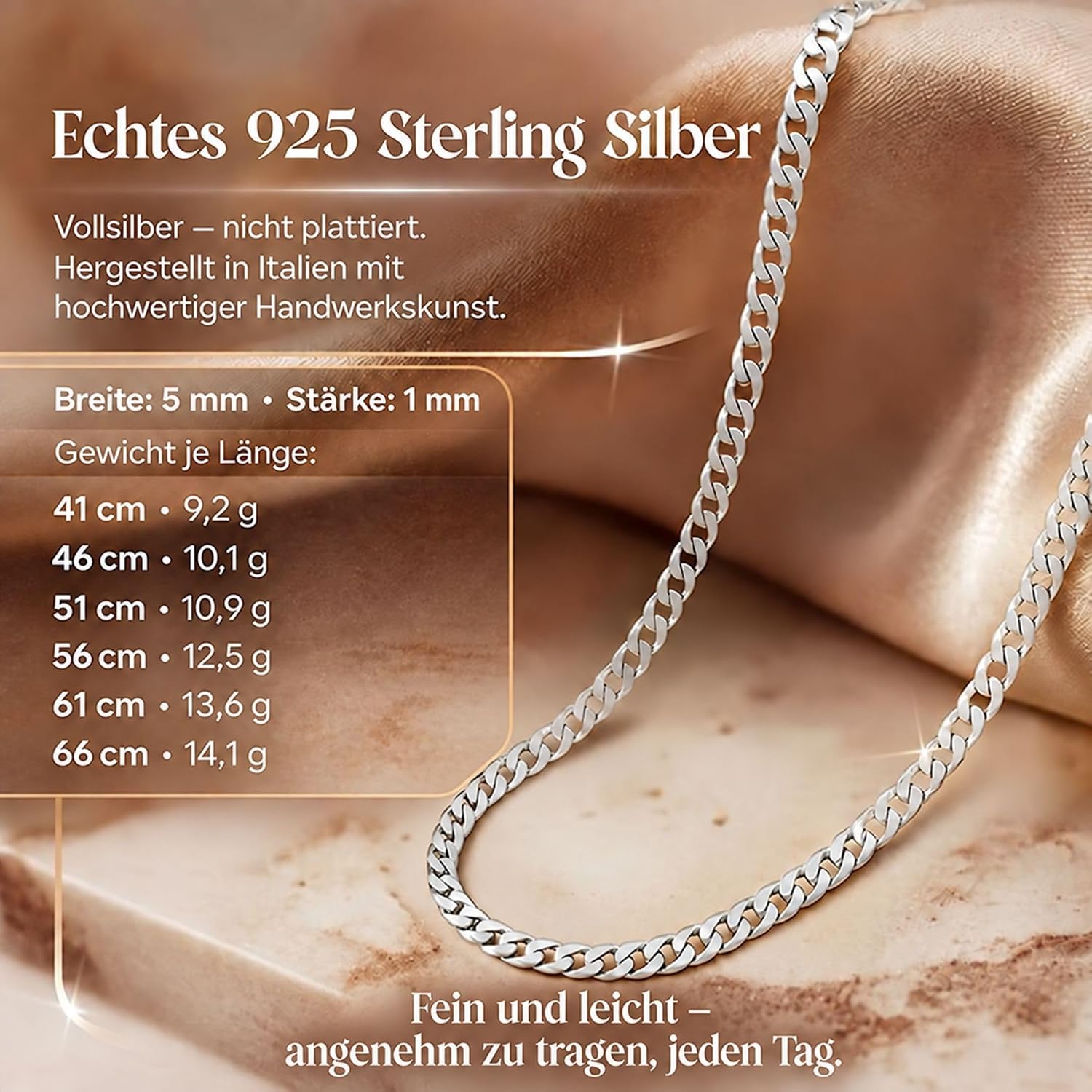QUADRI - Kette Herren Silber | Silberkette 925 Silber - Halskette Herren – Bild 4
