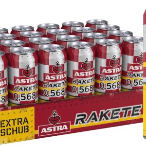 Astra Rakete 0.568 Litre Beer Mixed Drink, Disposable Beer Can (24 x 0.568), Extra Thrust Astra Rakete