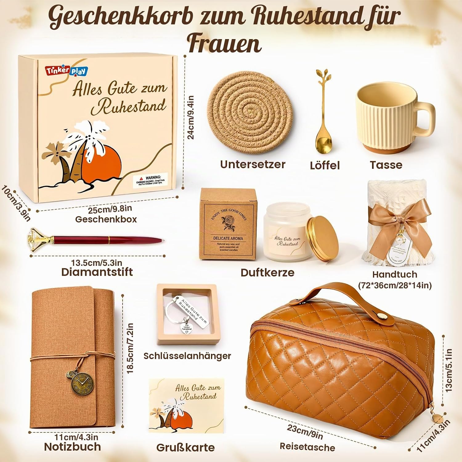 Retirement Gift Women with Travel Bag, Blanket, Coffee Mug, Notebook, Scented Candle, SPA Relaxation, Retirement Gift for Retirement Woman Teacher Colleague – Bild 8