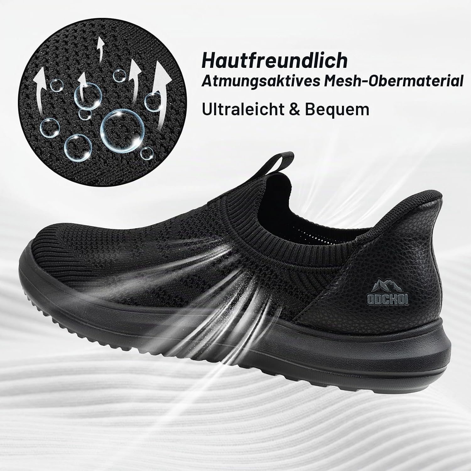 ODCKOI Slip on trainers men's - slip in trainers men's lightweight slip-on shoes breathable sports shoes without laces lightweight trainers mesh casual comfortable casual shoes – Bild 3