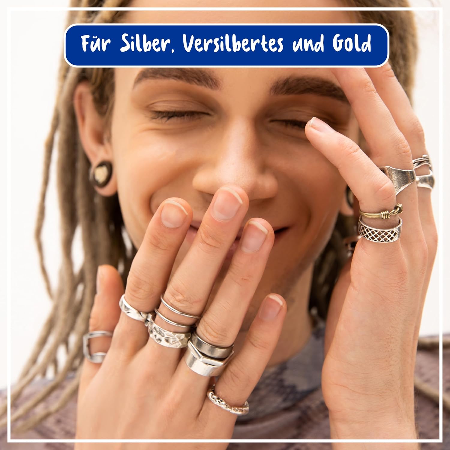 Poliboy Silver Gold Bath - Dip Bath for Shine Refreshing - Removes Dark Tarnish Points and Gives Jewellery New Shine - 1 x 375 ml - Includes Product Sample - Made in Germany – Bild 2