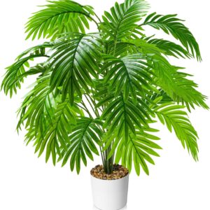 75 cm Artificial Plants, Artificial Tropical Palm Tree with 24 Leaves, Realistic Artificial Plants for Decoration of Home Offices, Wedding Parties, Large Green Plants for Indoors and Outdoors, Care Free