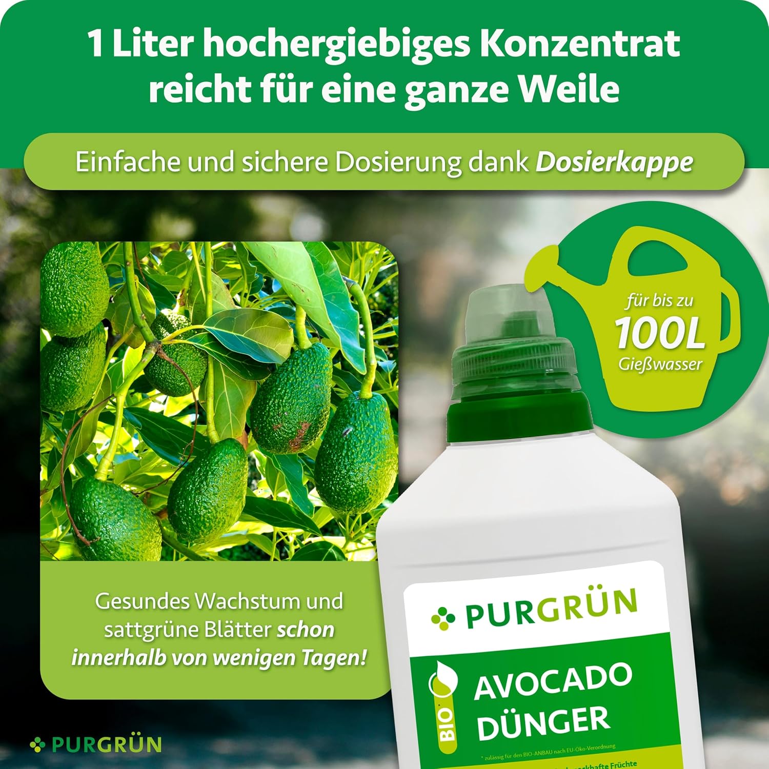 Organic Avocado Fertiliser 1 Litre - Organic Formula - Premium Liquid Fertiliser - NPK 4+1+7 - With Algae Extract & Vinasse - Extra Potassium for Magnificent Avocados - No Animal Ingredients – Bild 4