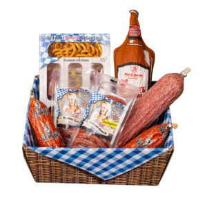WURSTBARON® Fiery Snack Basket – Hot Salami & Sausage Specialities Gift Set – Chorizo Extra Spicy Bearroot Salami, Bloodroot Salami & Snack Selection – Gift Box for Men & Gourmets