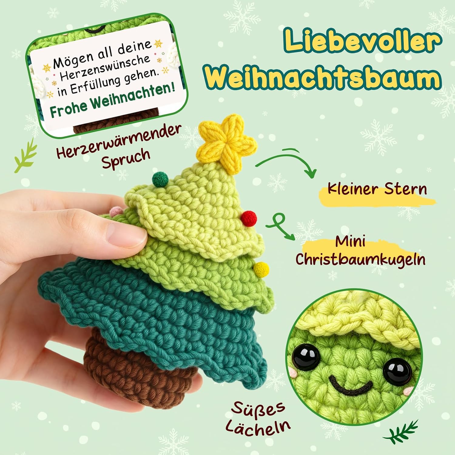 Gifts for Women Men - Hand Crocheted Christmas Tree, Lucky Charm, Christmas Gifts for Girlfriend, Boyfriend, Grandma, Grandpa, Mum, Dad, Colleague, Sister – Bild 7