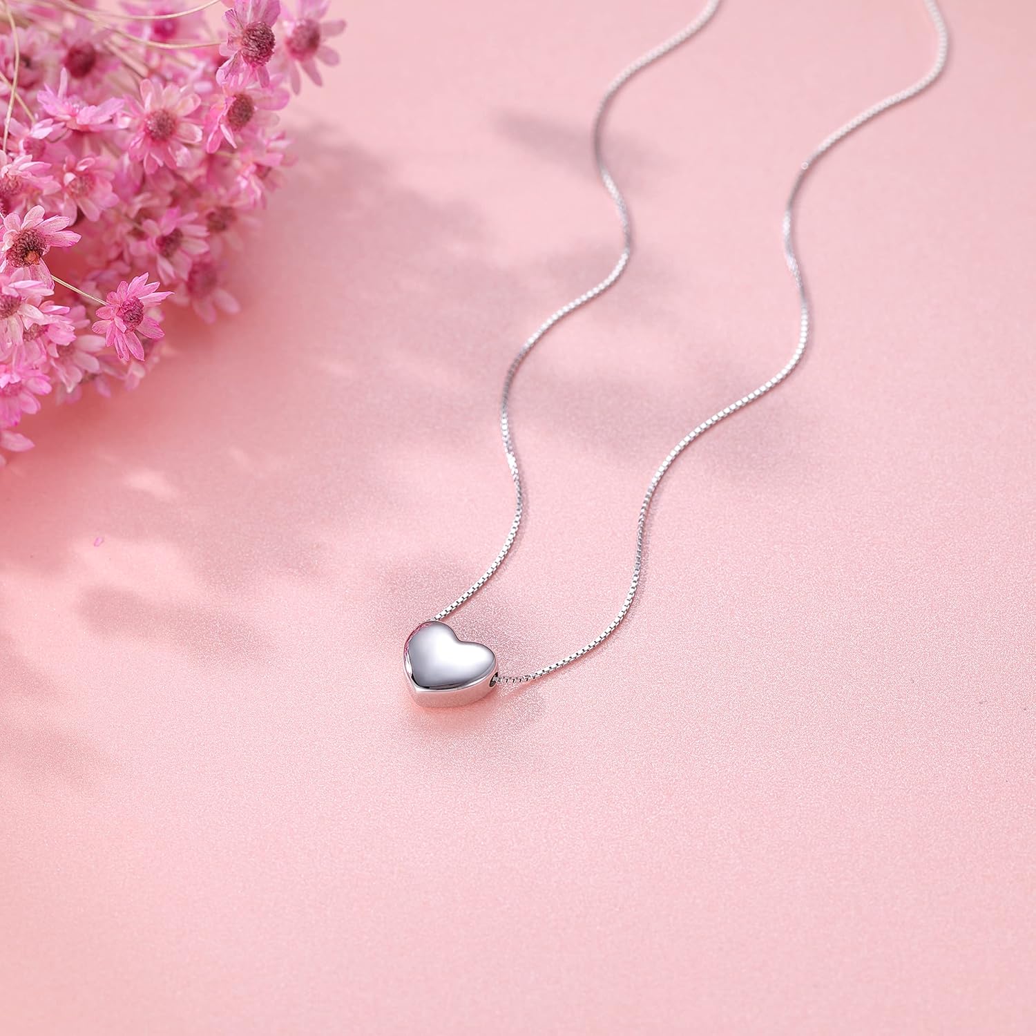 SLUYNZ Genuine 925 Sterling Silver Tiny Love Heart Pendant Necklace for Women Simple Sweet Heart Choker Necklace – Bild 5