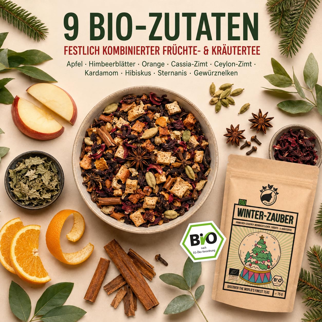 NanaNatura 's Organic Winter Magic - Christmas Tea with Apple & Spices – Bild 3