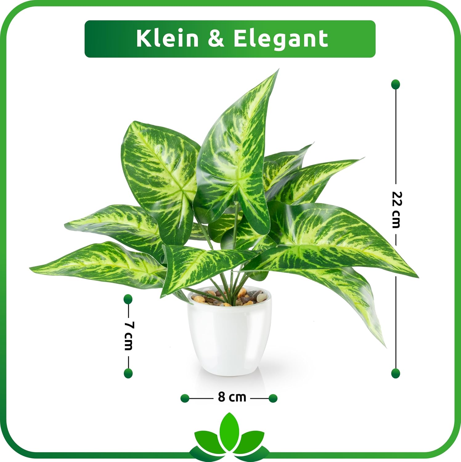 PASCH® Set of 4 Tropical Artificial Plants Like Real (25 cm) in White Ceramic Pots: Monstera Artificial & Areca Artificial Palm | Artificial Plants in Pot | Fake Plant | Artificial Flowers in Pot – Bild 5