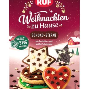 RUF Chocolate Stars - White & Dark Chocolate Decor 80g