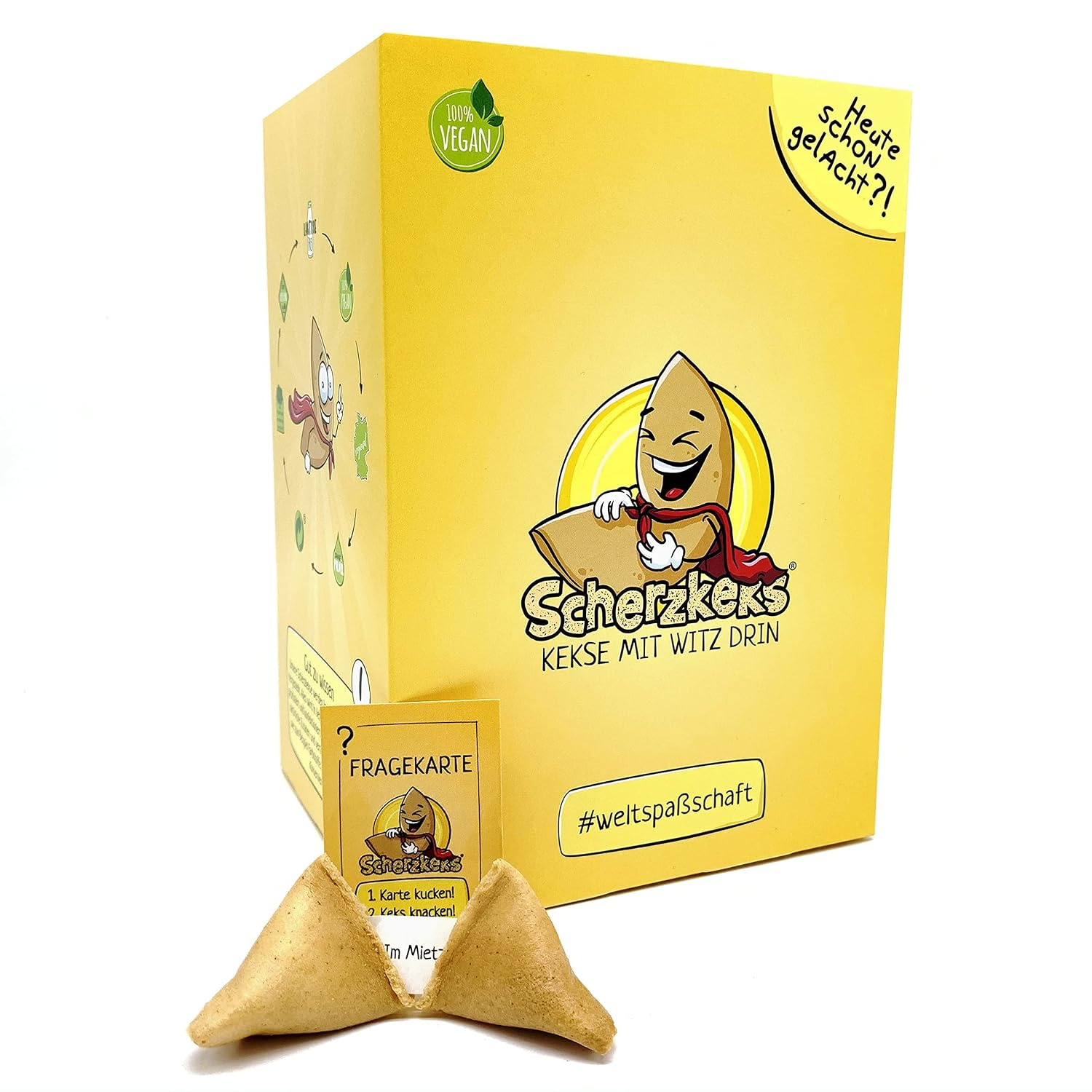 Scherzkeks Box of 20 Biscuits with Joke Question and Answer in Lucky Biscuit, Funny Gift Idea Made in Germany, for Birthdays, JGA, Family Celebrations, Christmas, New Year's Eve