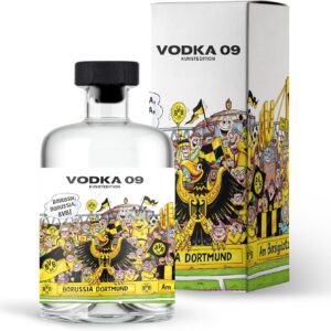 BVB Vodka 09 – The Original | with Gift Packaging | Fan Item, Men, Women, Christmas, Football, Home Bar | Gift Idea for Real Borussia Dortmund Fans | 500 ml Single Bottle | 38% Vol