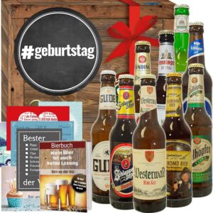 Beer Box 9x German Beers Birthday Gift Set with Beer Book