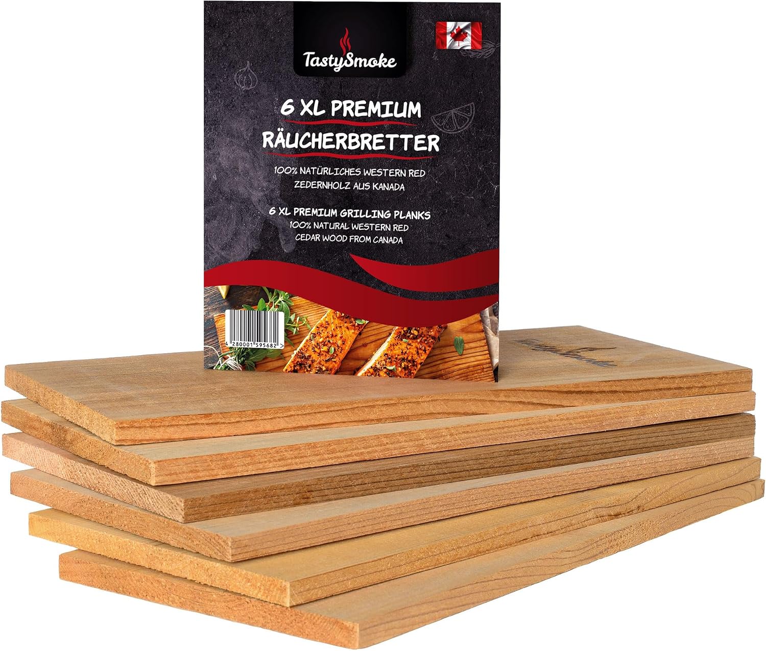 Premium Cedar Wood Board for Grilling - 100% Natural Product Made from Western Red Cedar - Cedar Wood Grill Boards in Value Pack of 6 - Reusable Several Times – Bild 8