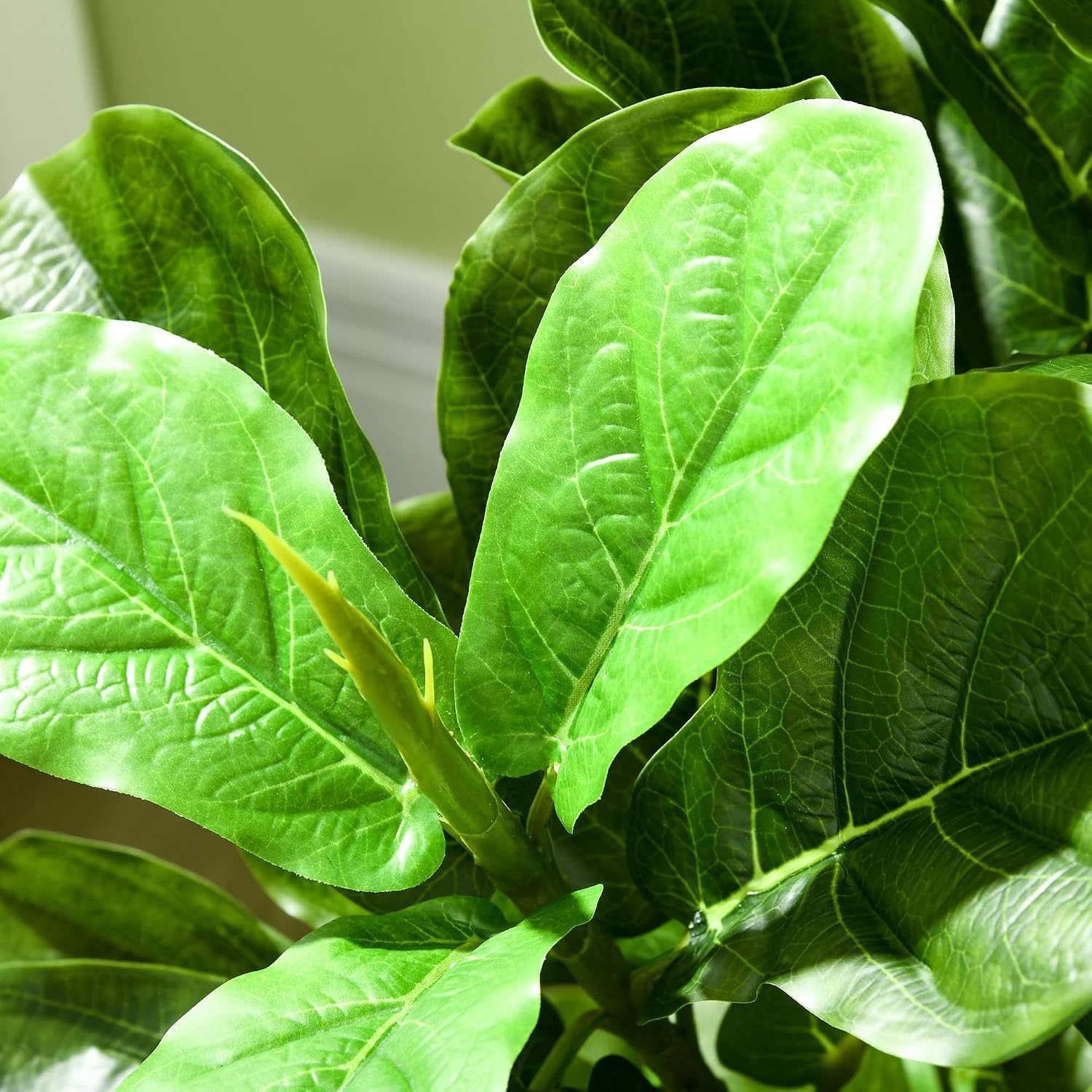 HOMCOM Artificial Ficus Plant 110cm Tall 90 Leaves with Pot Green – Bild 9