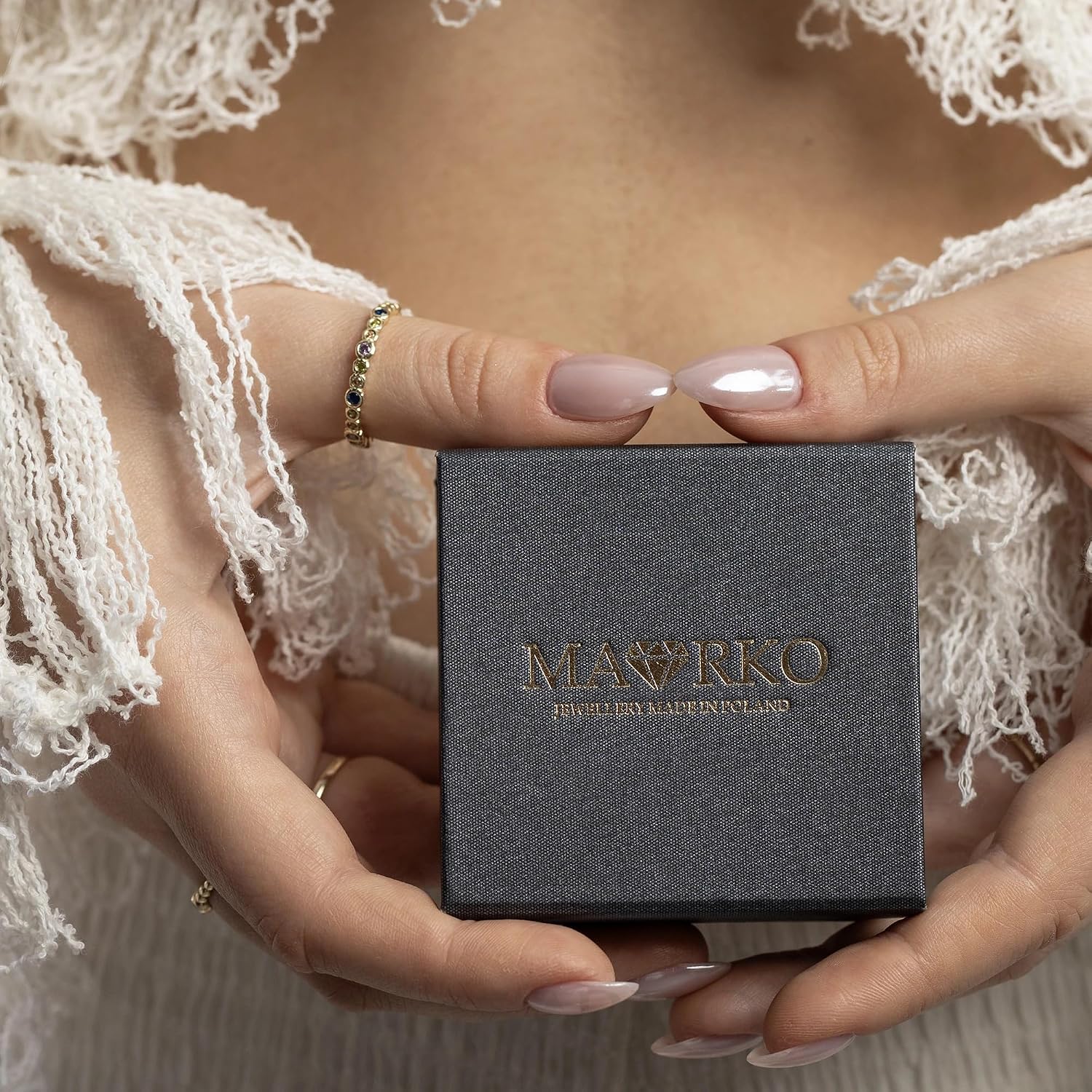 MARKO Women's Ring Heart 333 Gold Real Gold Ring Women's Gold Jewellery Ring – Bild 6