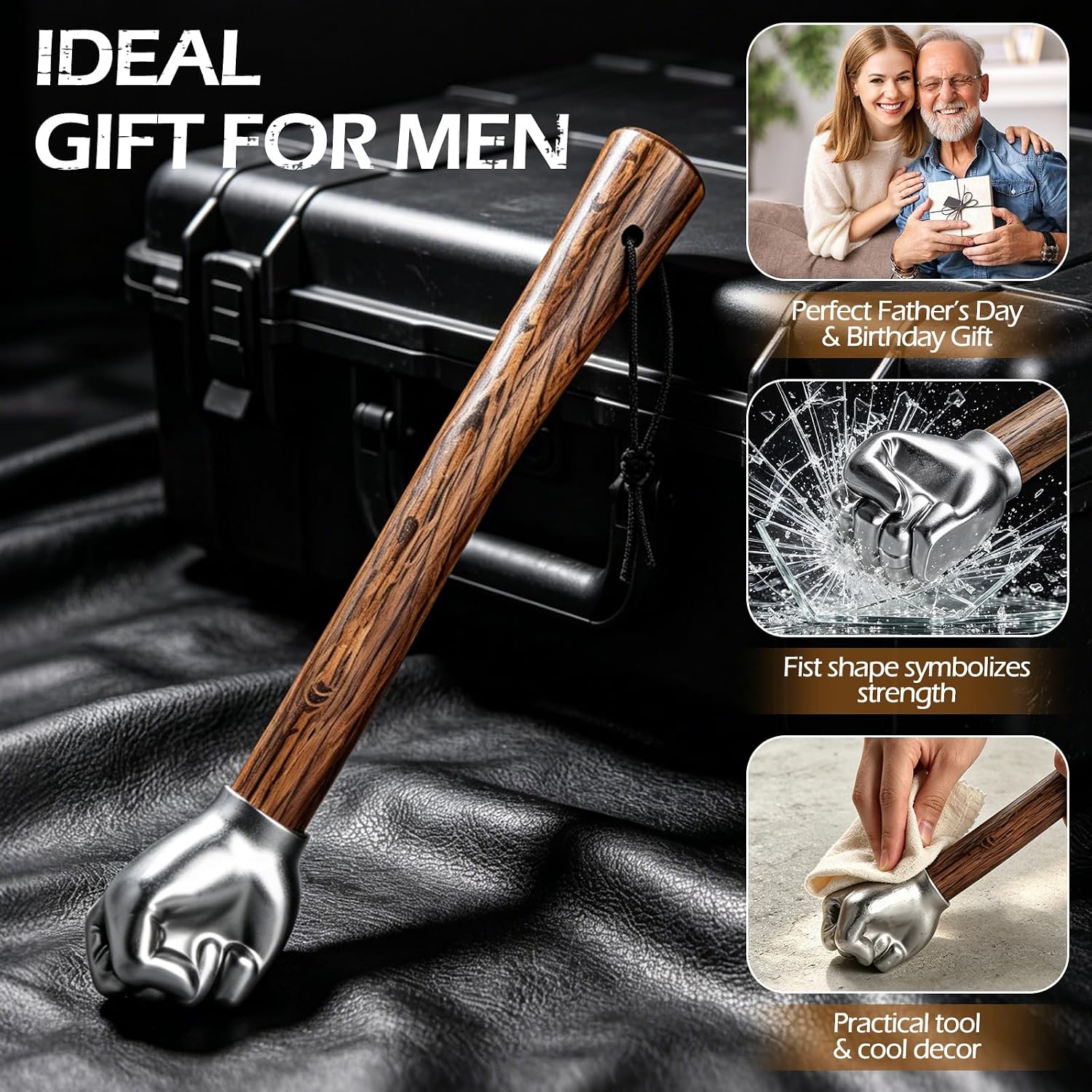 Hammer Fist Shape Gift for Men Hand Tool Decoration Heavy Metal – Bild 5